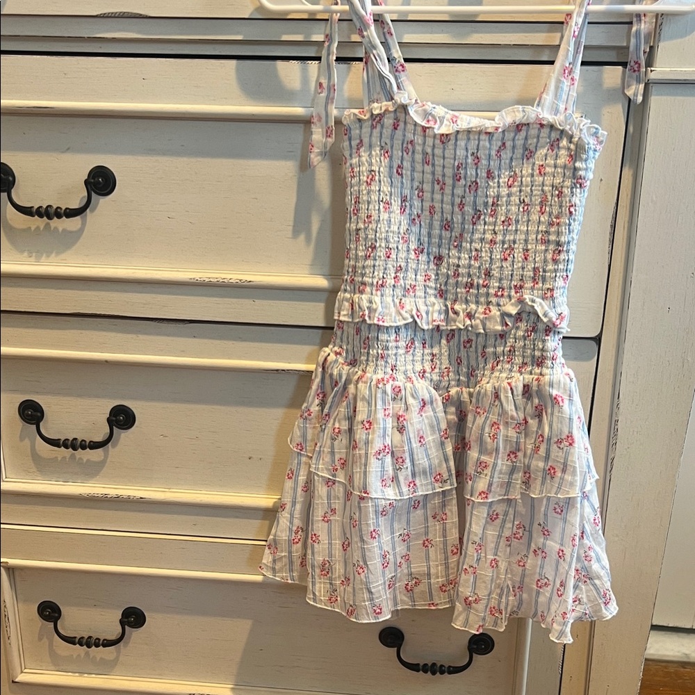 Katie J NYC Floral Smocked Sundress with Ruffle Skirt